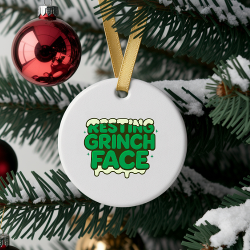 Resting Grinch Face Humbag Ornaments