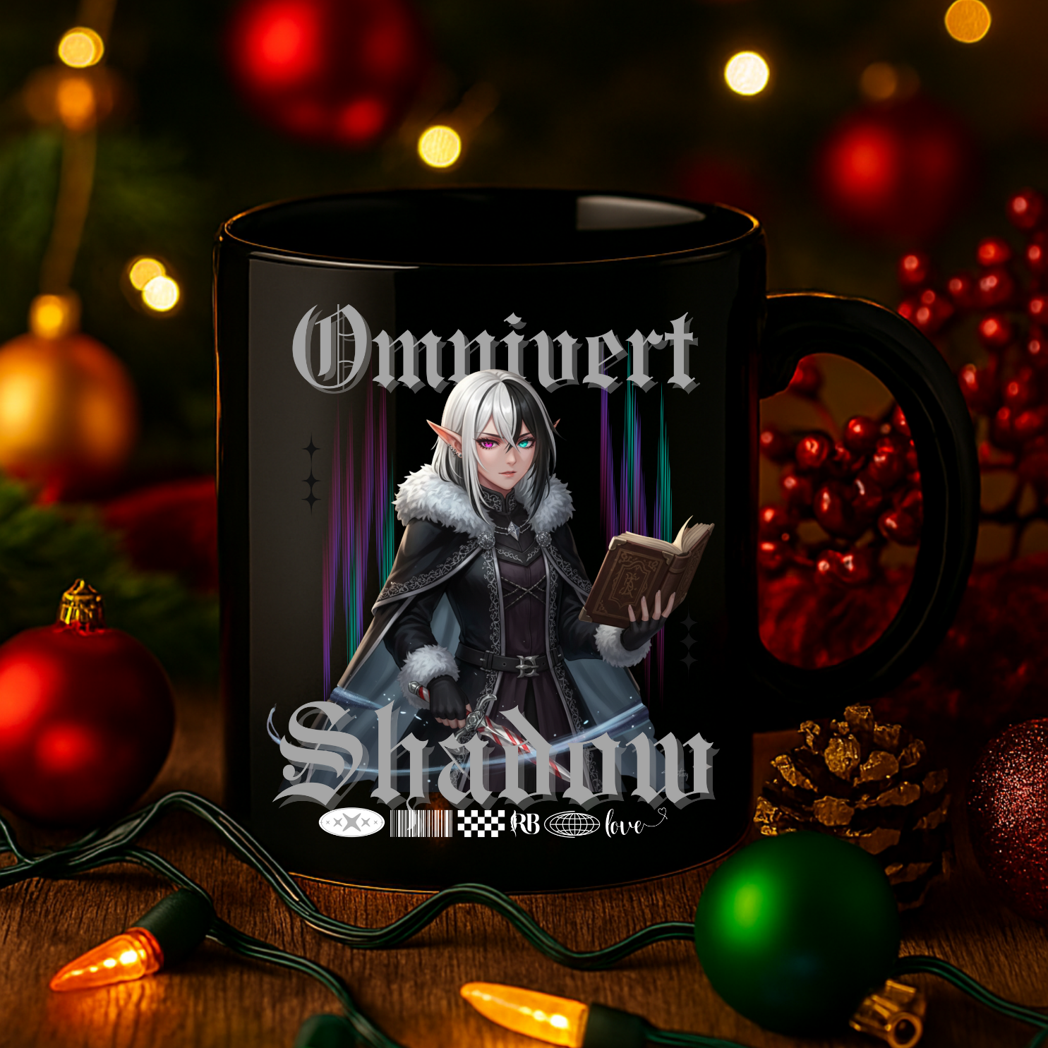 "Omnivert Shadow" | Black Glossy Mug