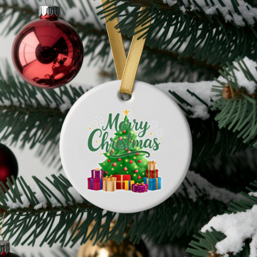 Merry Christmas Green Teen Ornaments