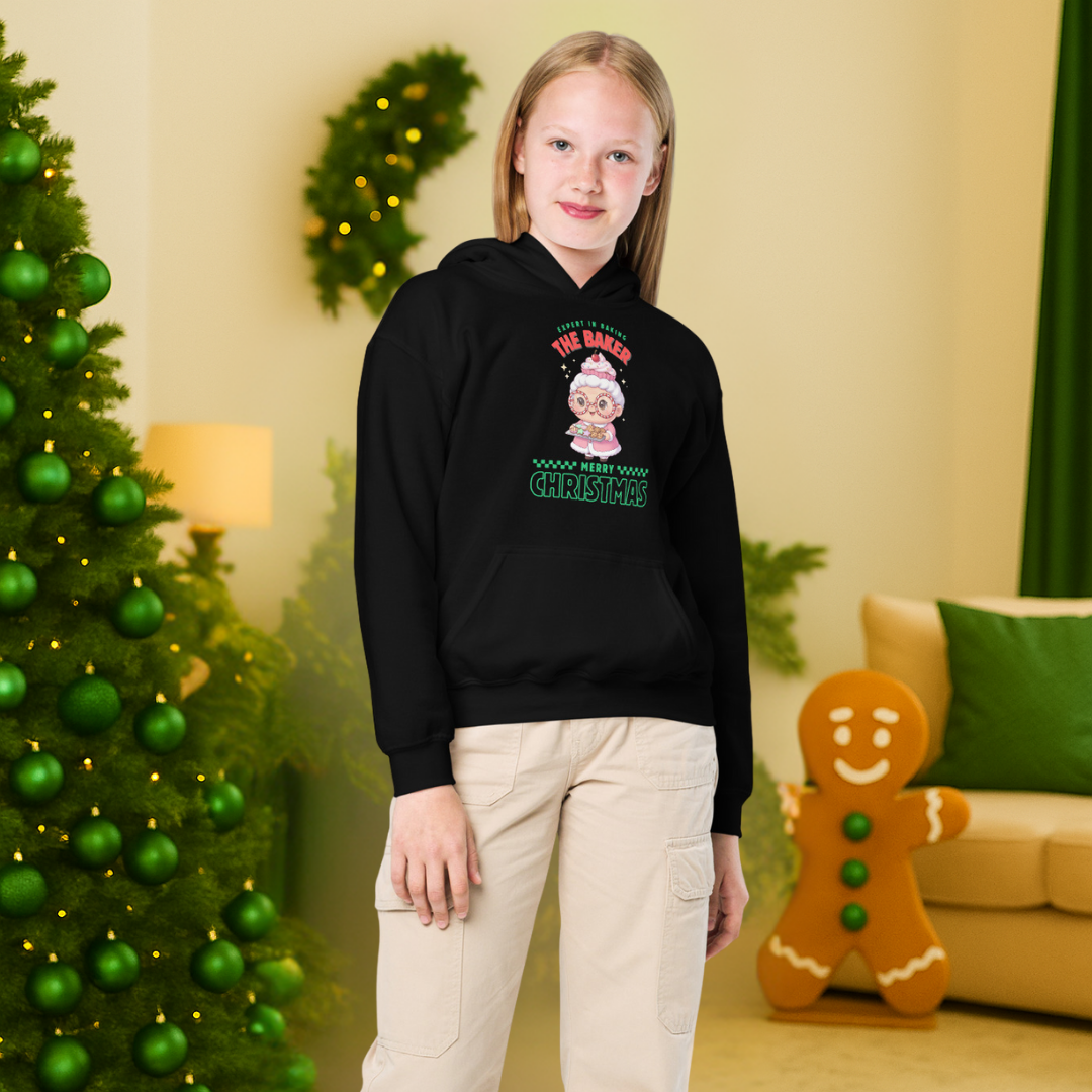 Expert in Baking: The Grandma Baker- Red and Green | Youth Hoodie