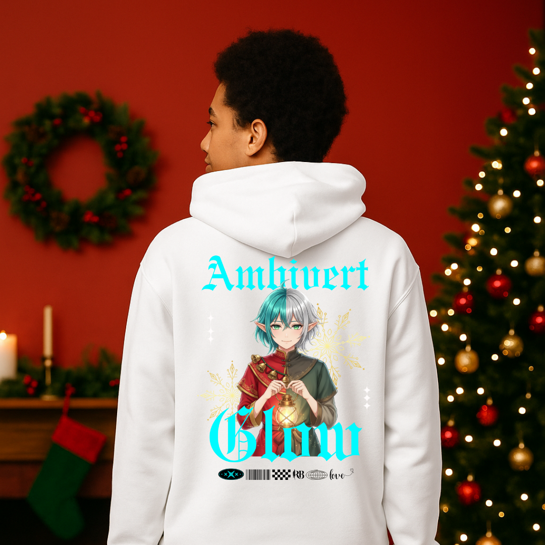 "Ambivert Glow"- Black | Youth Hoodie | – RB Designa Co