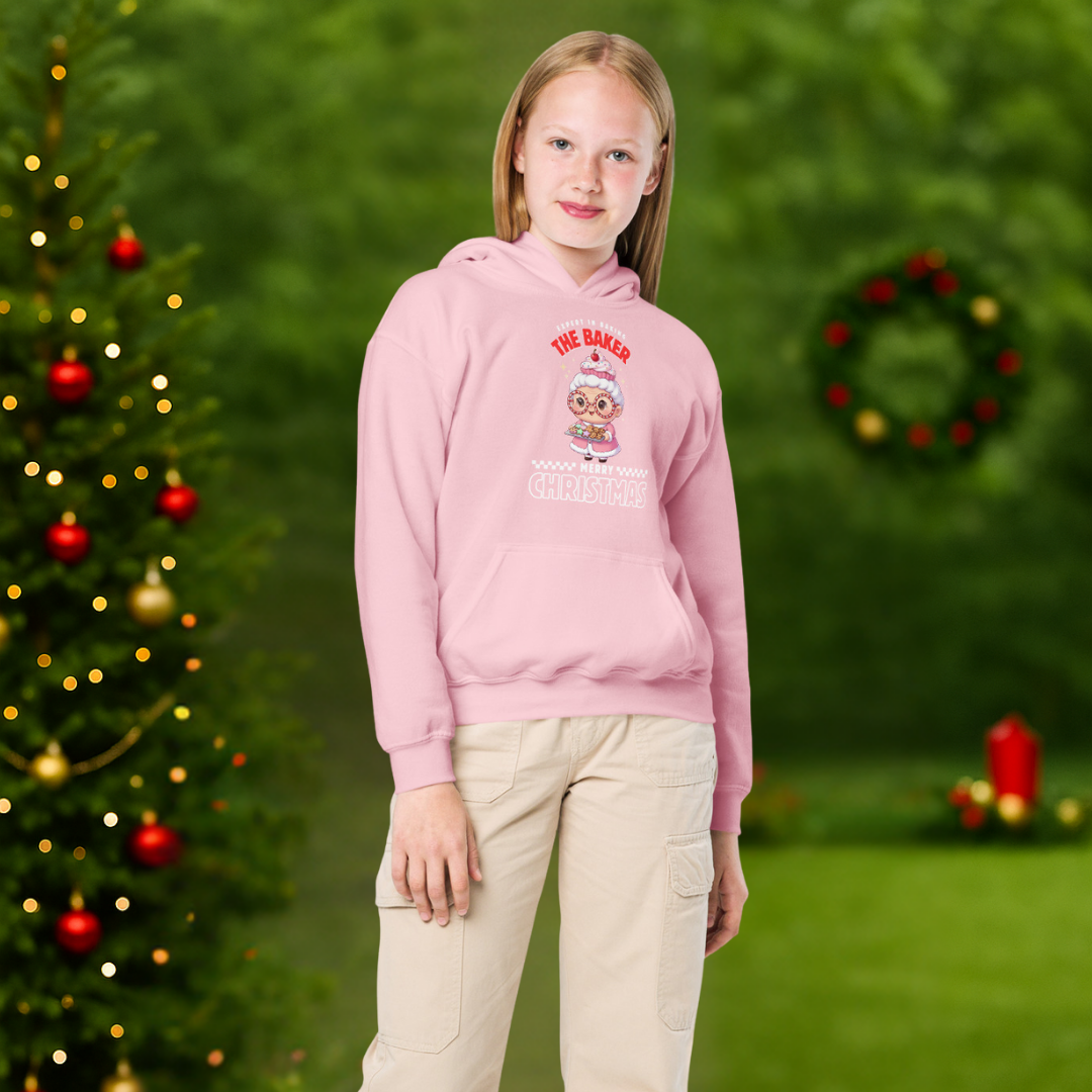 Expert in Baking: The Grandma Baker- White and Red | Youth Hoodie