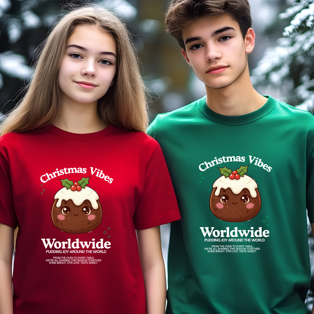 "Christmas Vibes Worldwide..."- White | Youth T-Shirt