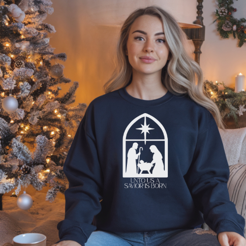 Savior Is Born Whiote Biblical Long Sleeves Shirt