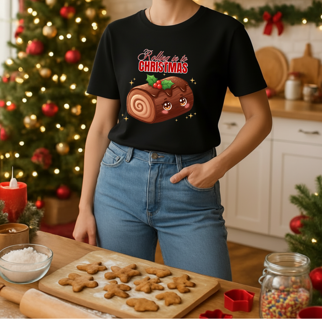 "Rolling in to Christmas"- Black | Adults T-Shirt