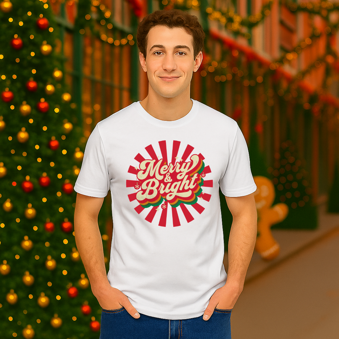 "Merry and Bright"-Red | Adults t-shirt