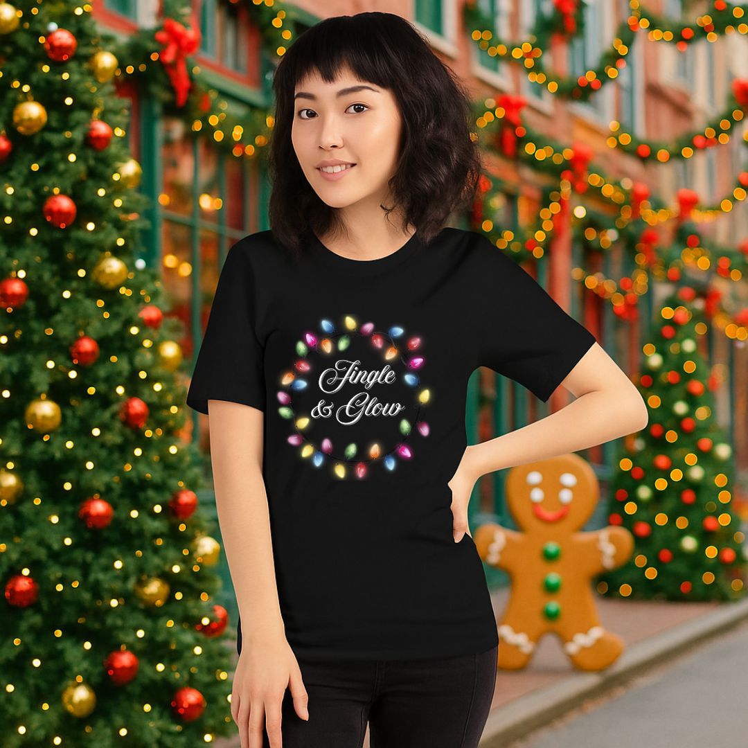 "Jingle and Glow"- White | Adults t-shirt | – RB Designa Co
