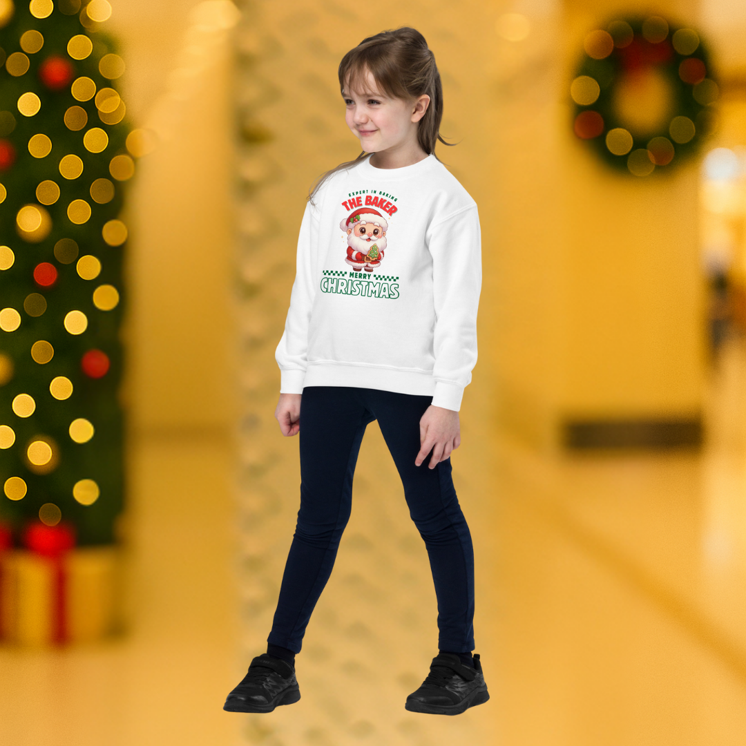 Expert in Baking: The Santa Baker- Green and Red | Youth Sweatshirt