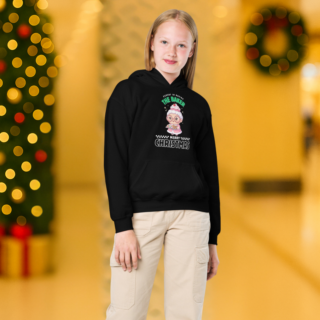 Expert in Baking: The Grandma Baker- White and Green | Youth Hoodie