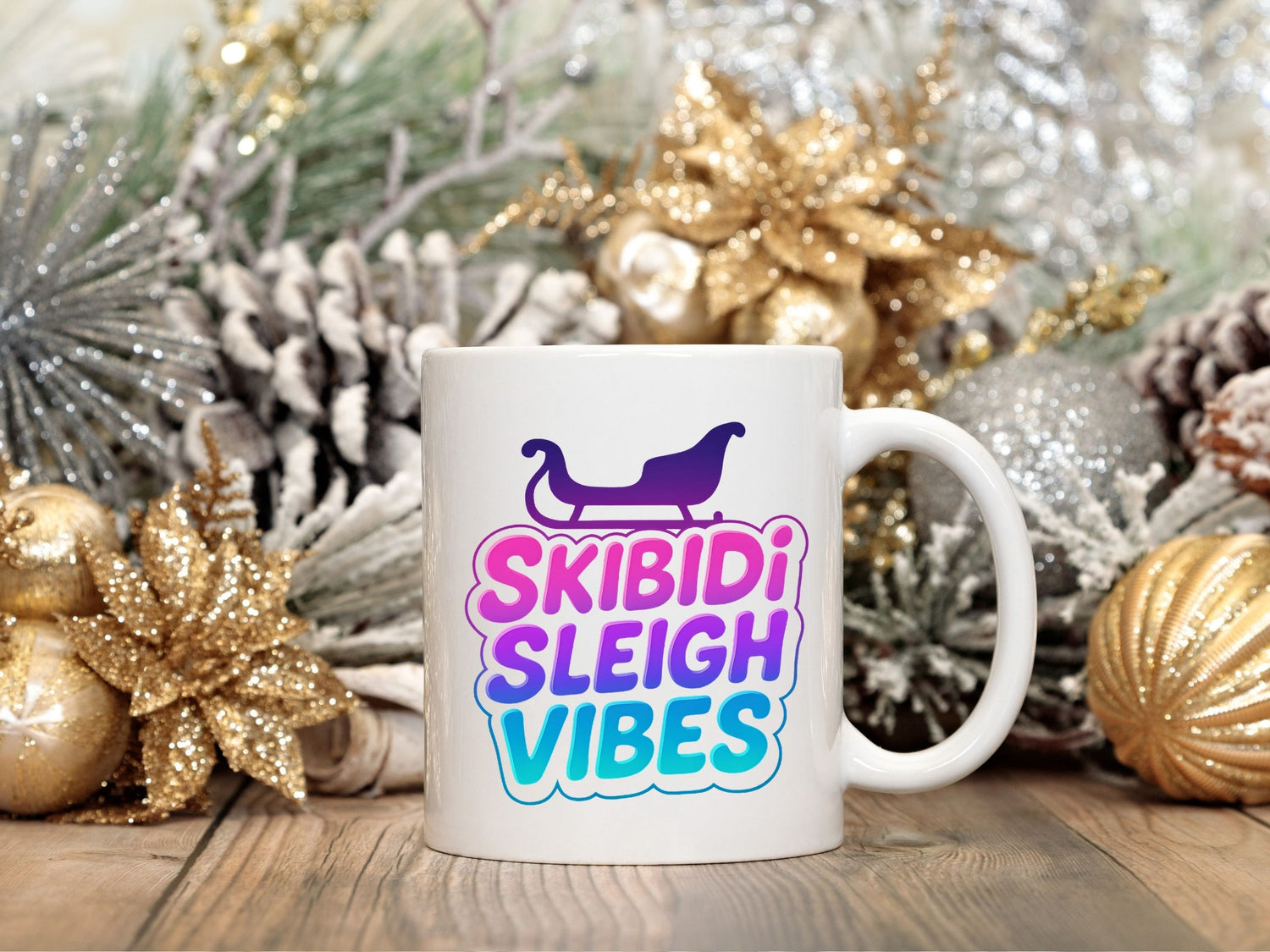 Skibidi Sleigh Teen White Mug