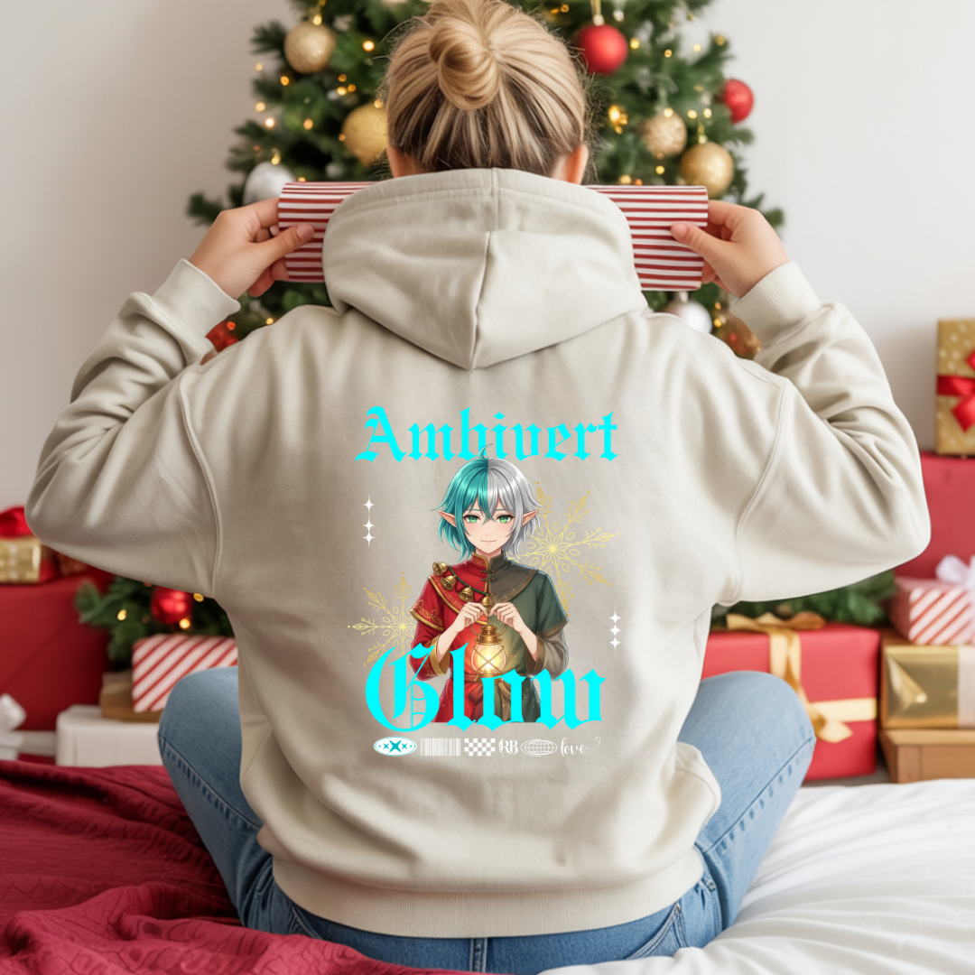 "Ambivert Glow"- White | Youth Hoodie