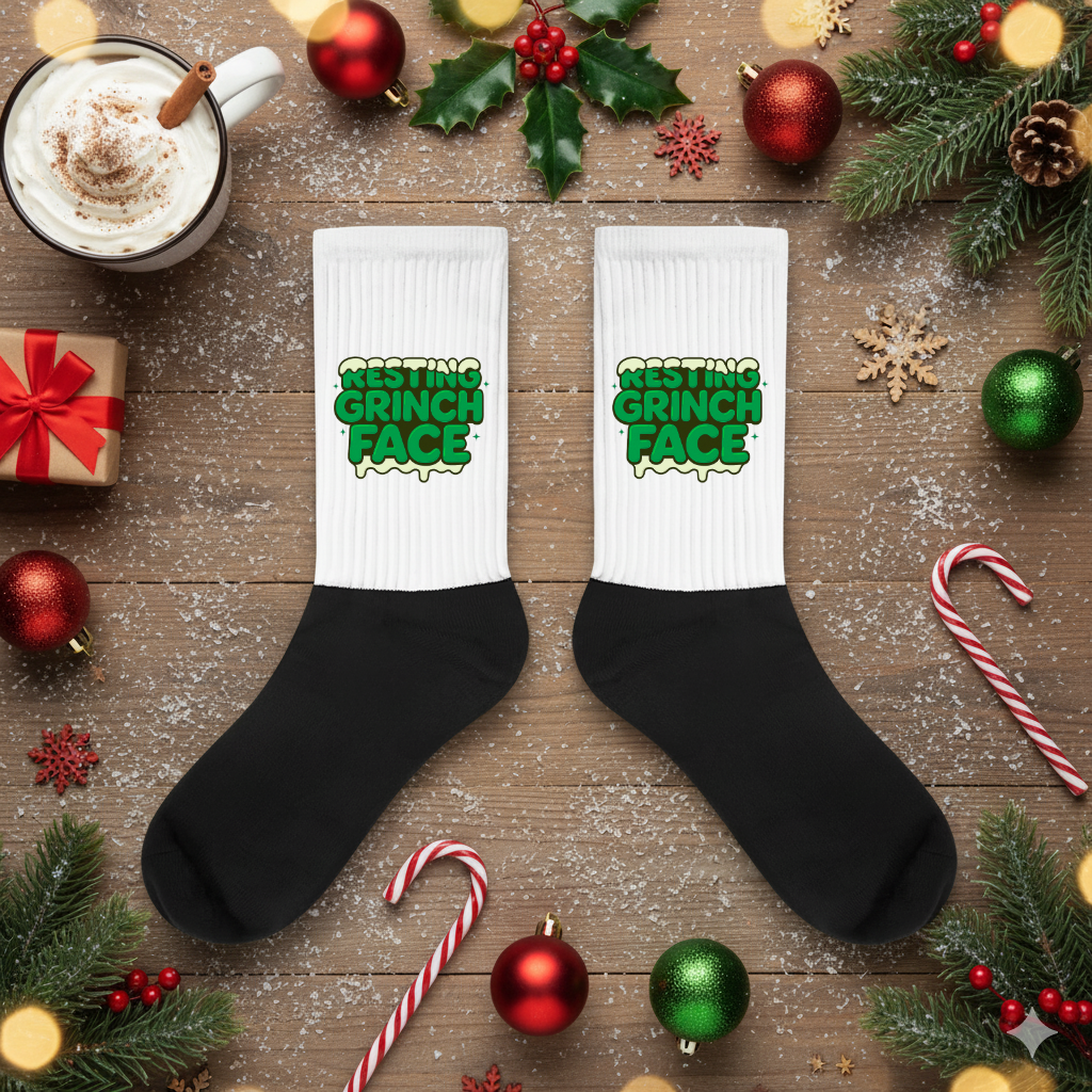 Resting Grinch Face Humbag Socks