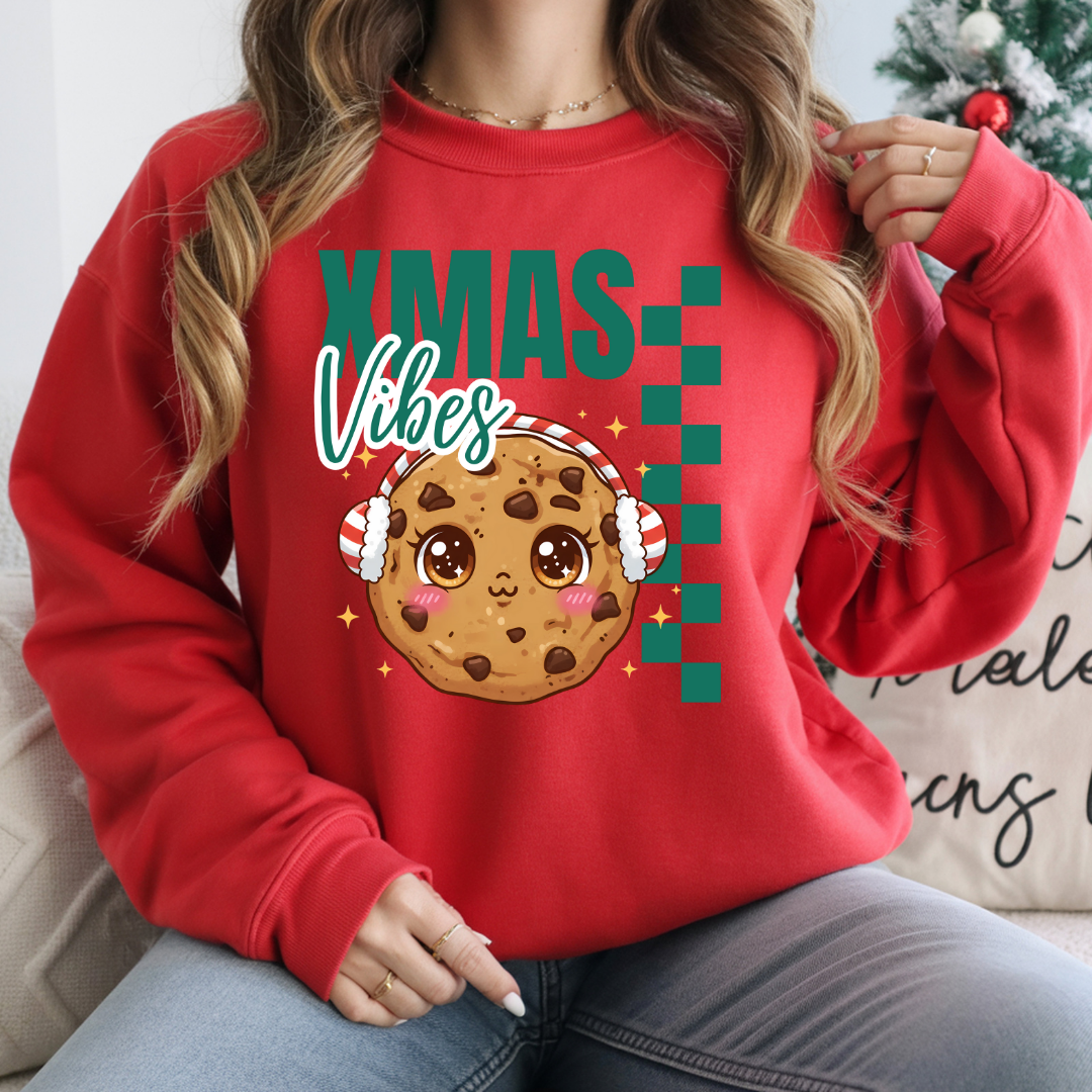 "Xmas Vibes Cookie"- Green | Youth Hoodie