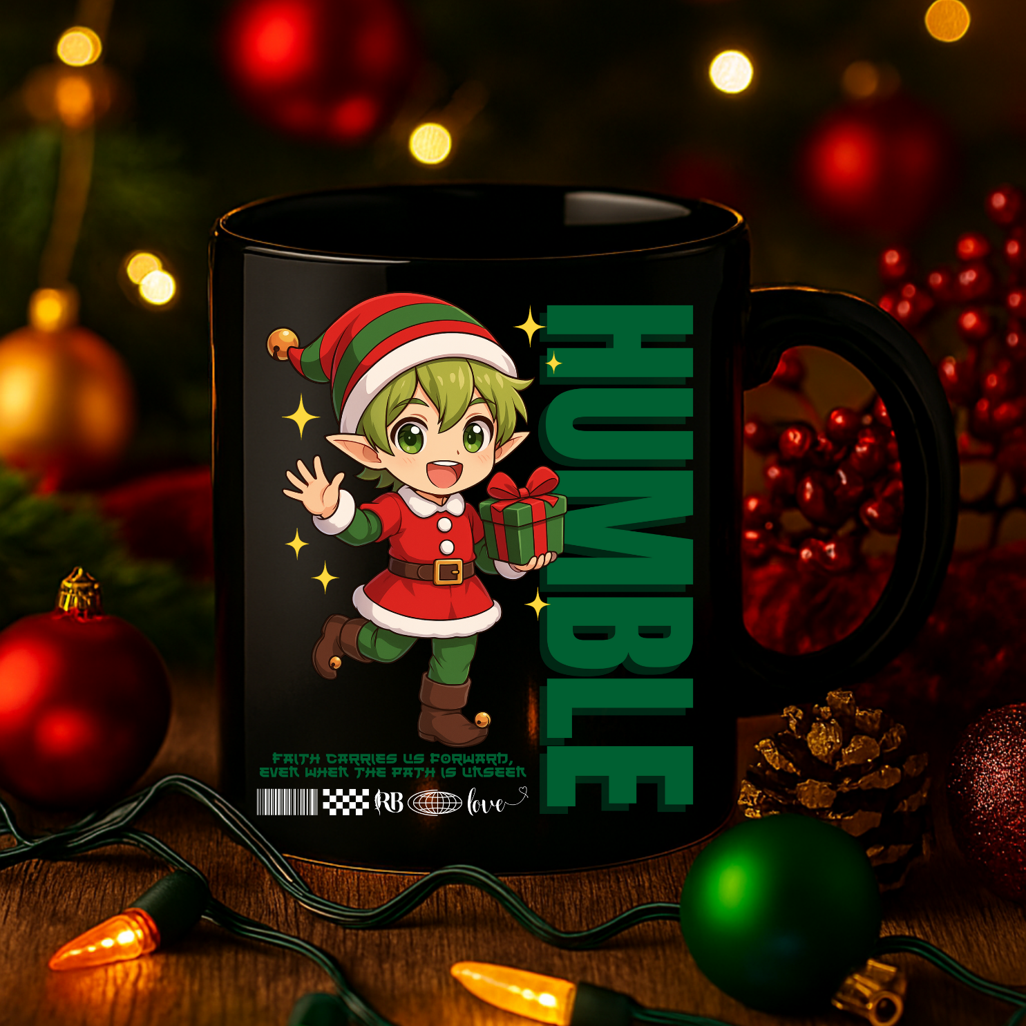 "Humble " Black Glossy Mug
