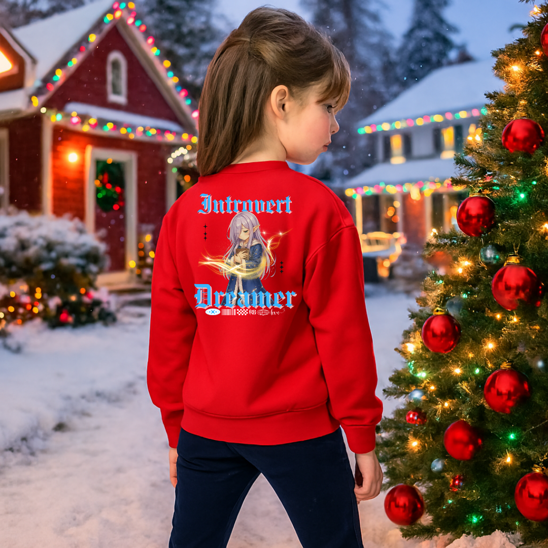 "Introvert Dreamer"- White | Youth Sweatshirt