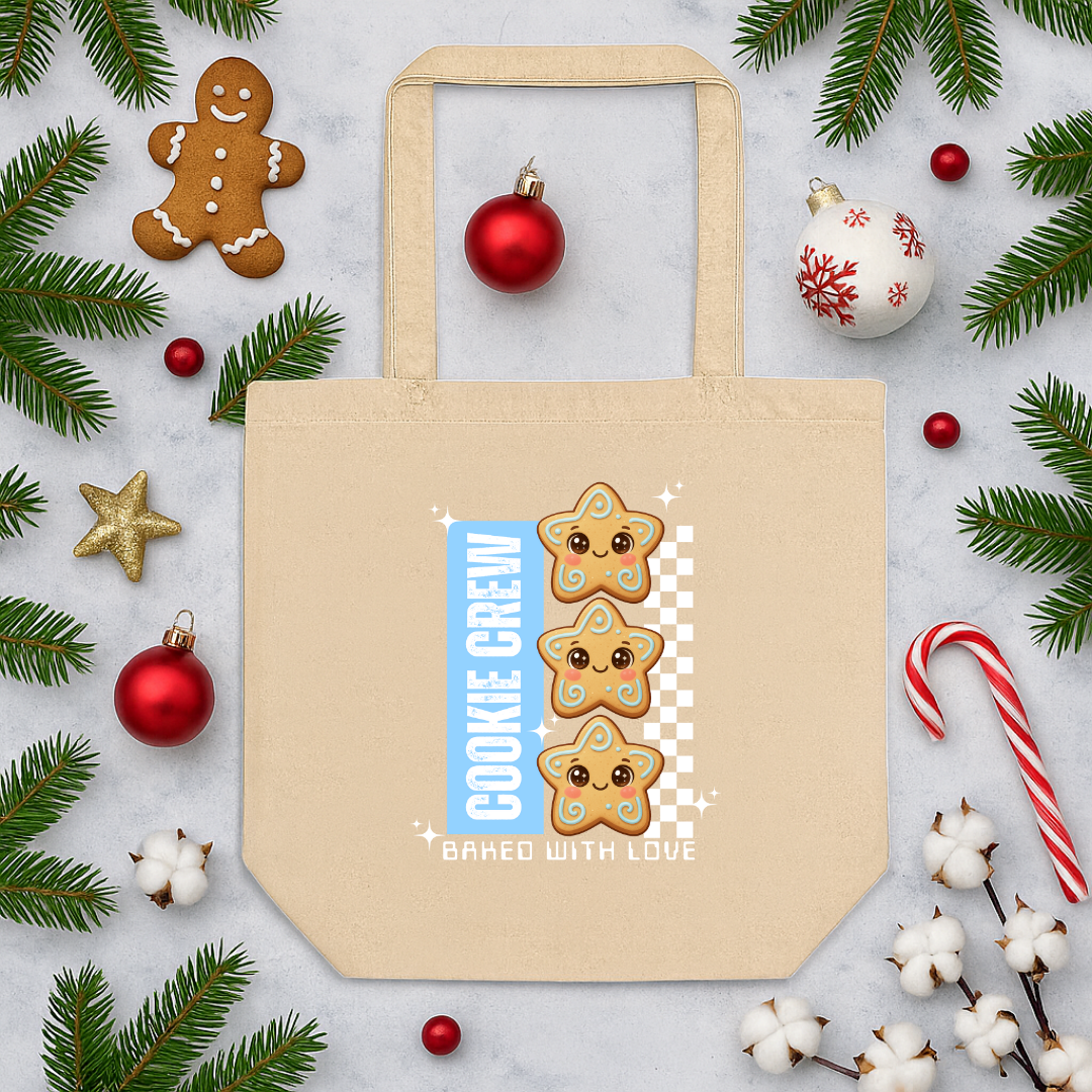 "Cookie Crew, Baked With Love"- Blue | Eco Tote Bag