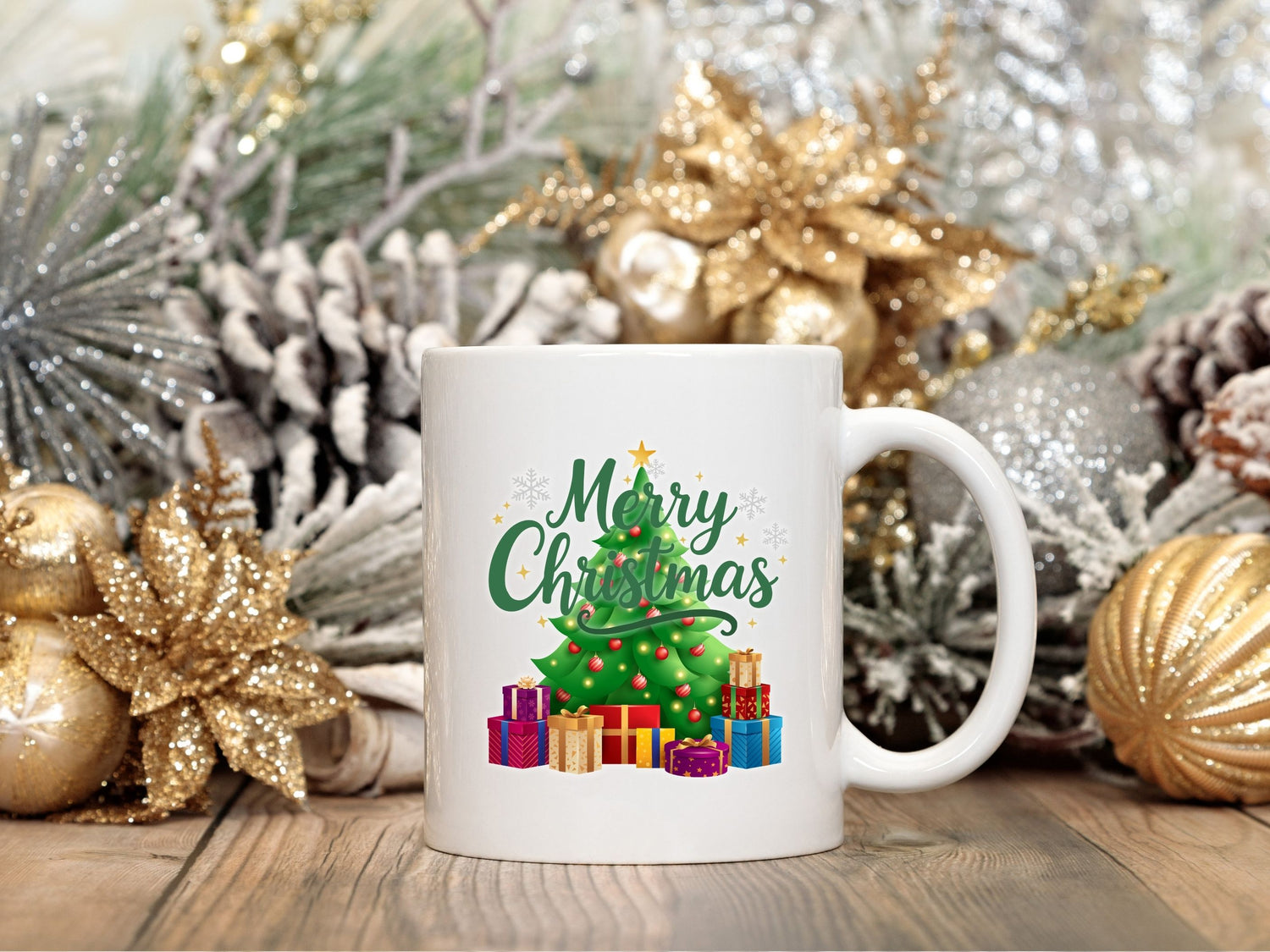 Merry Christmas Green Teen White Mug