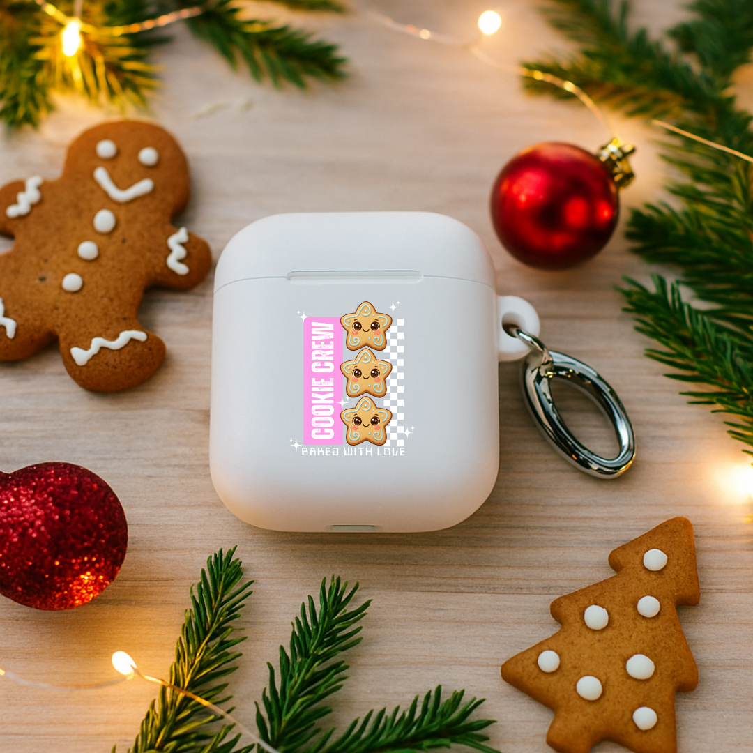 "Cookie Crew, Baked With Love"- Pink | Rubber Case for AirPods