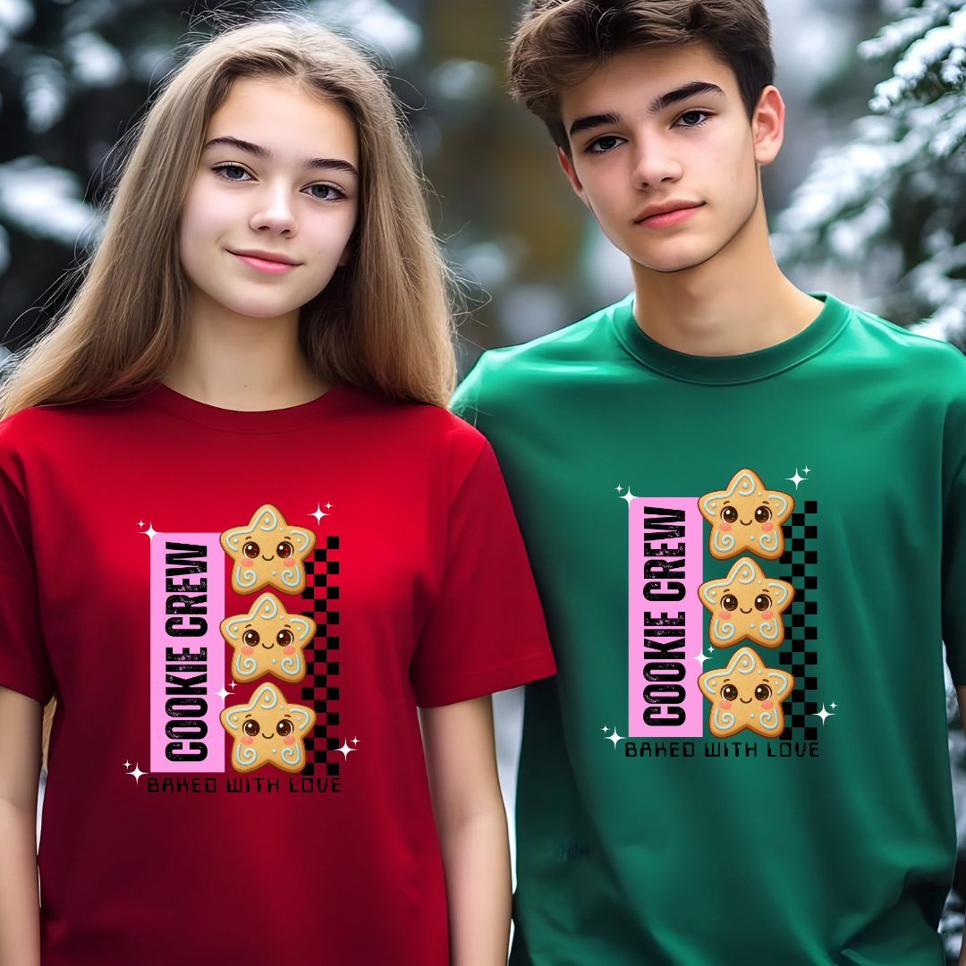 "Cookie Crew, Baked With Love"- Black in Pink | Youth T-Shirt