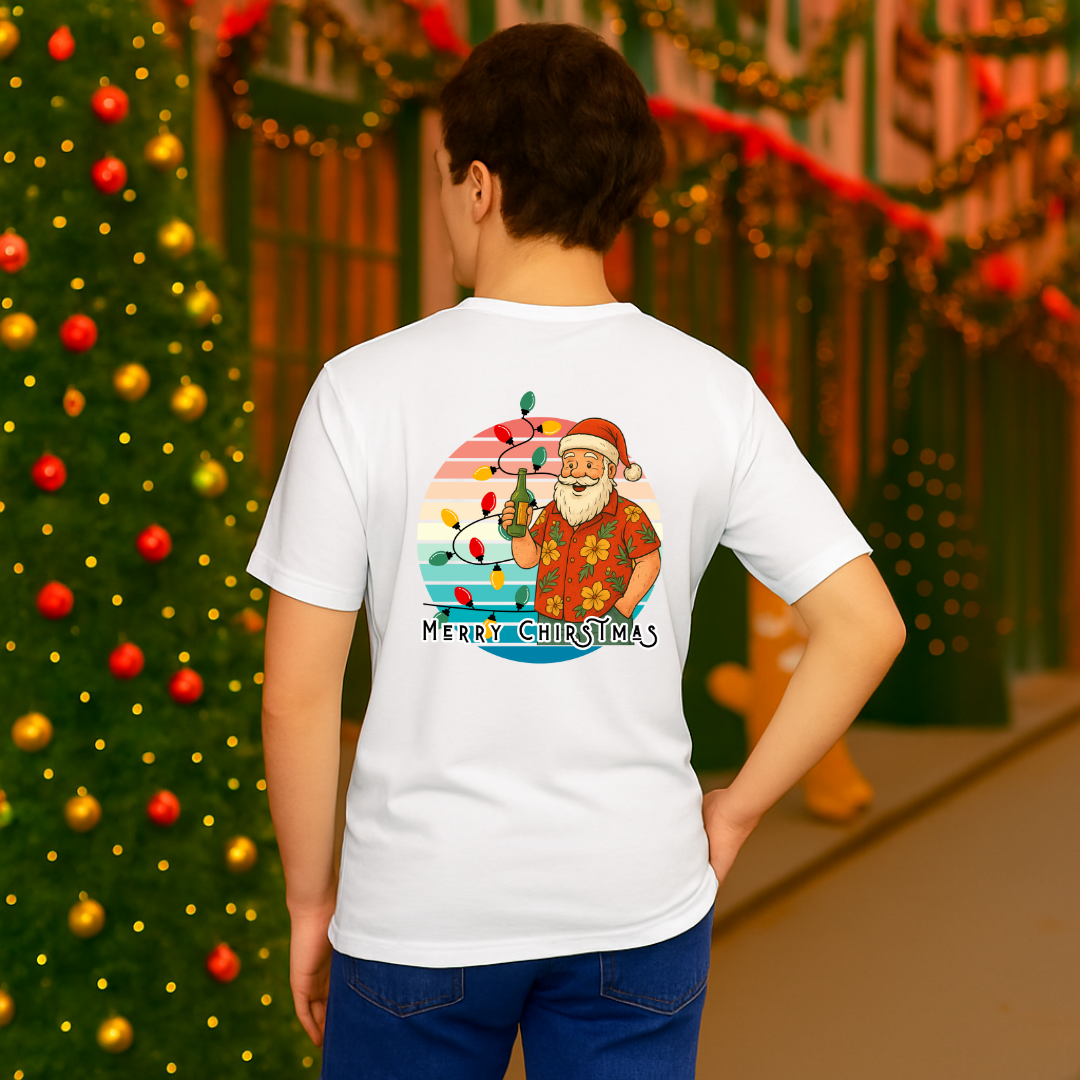 "Merry Christmas" Drinking Santa | Adults t-shirt | – RB Designa Co