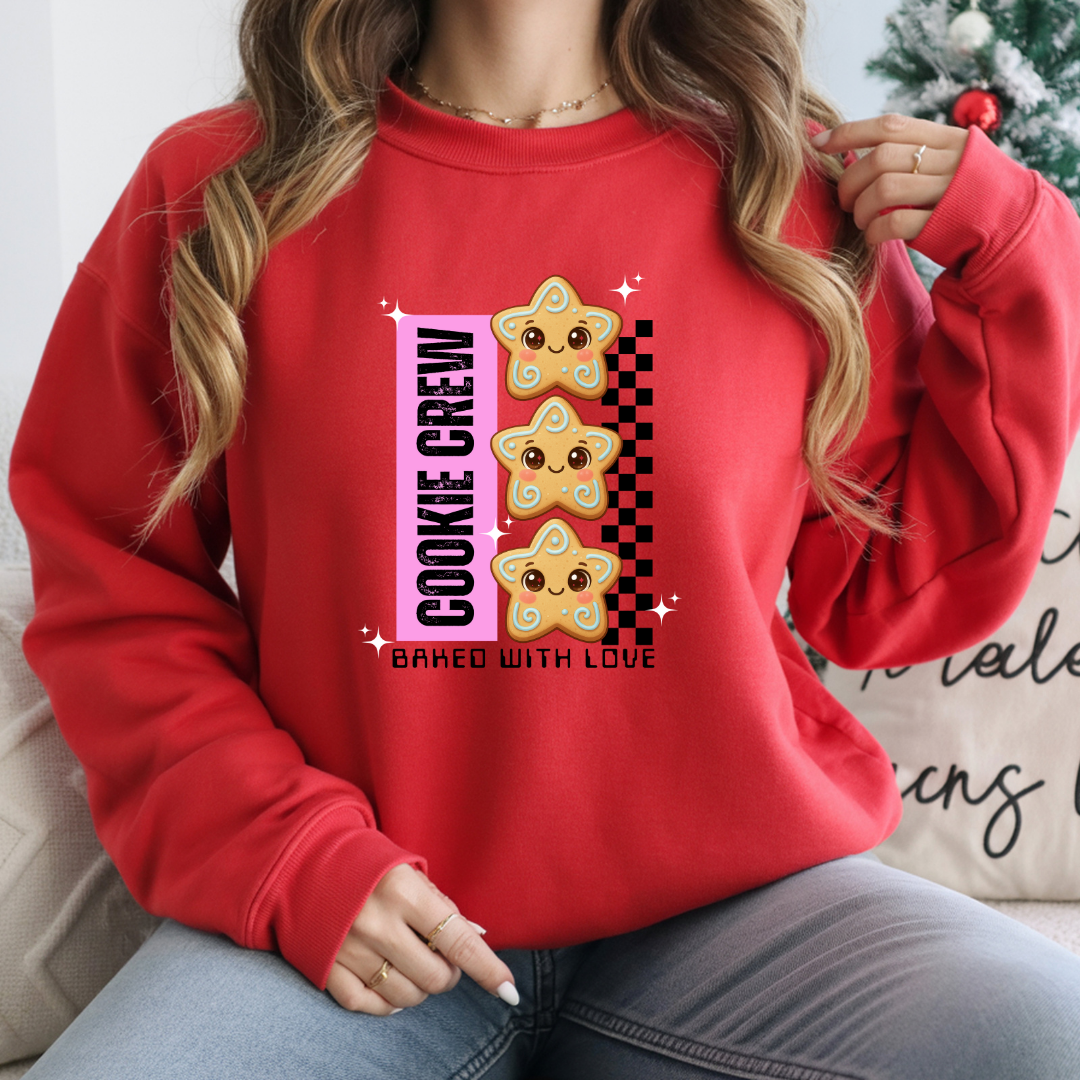 "Cookie Crew, Baked With Love"- Black in Pink | Youth Hoodie