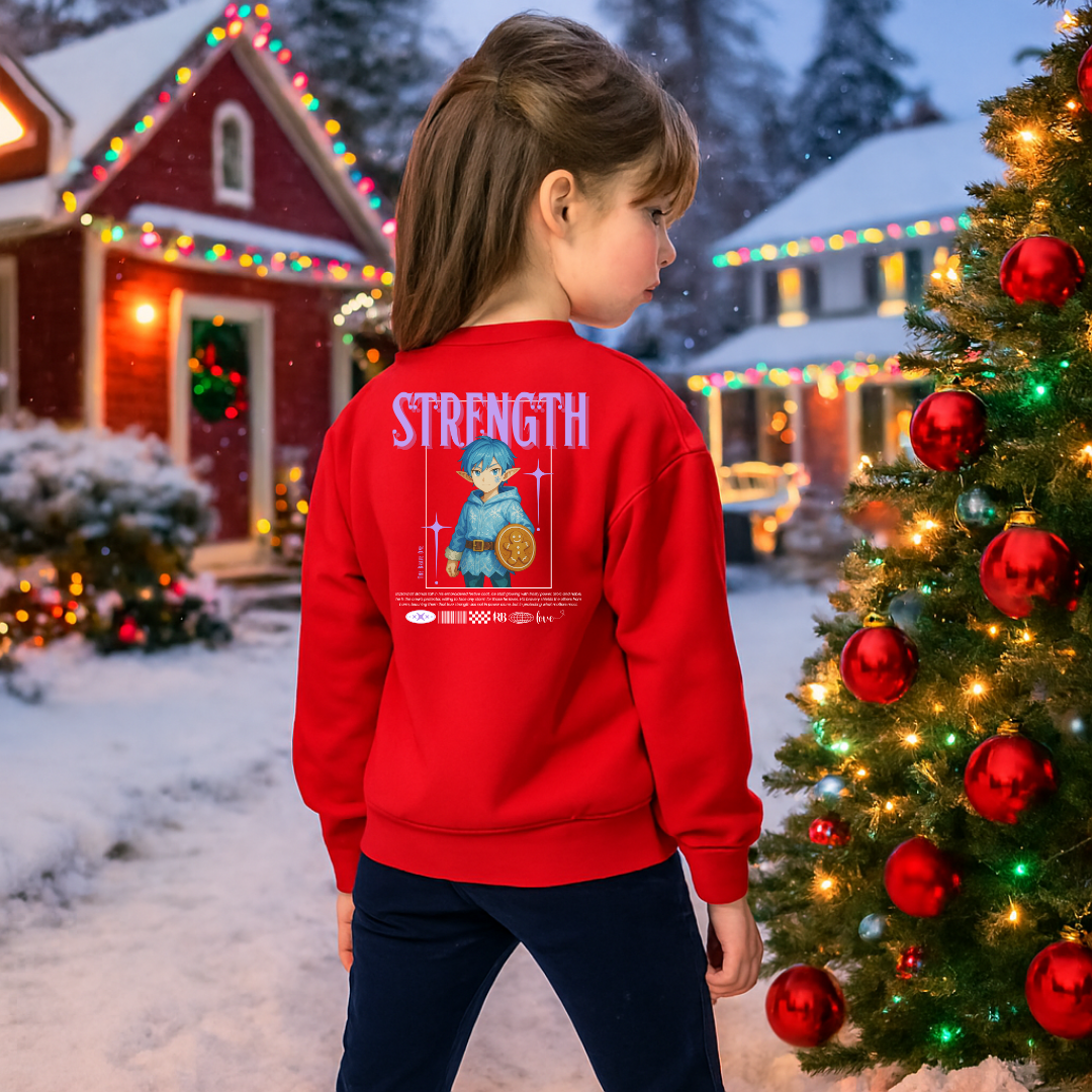 "Strength"- White | Youth Sweatshirt