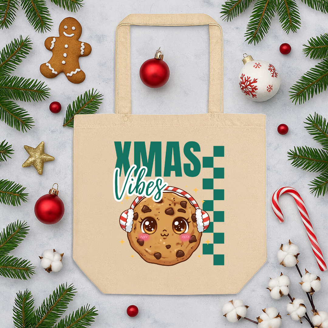 Xmas Vibes Cookie – Green | Eco Tote Bag
