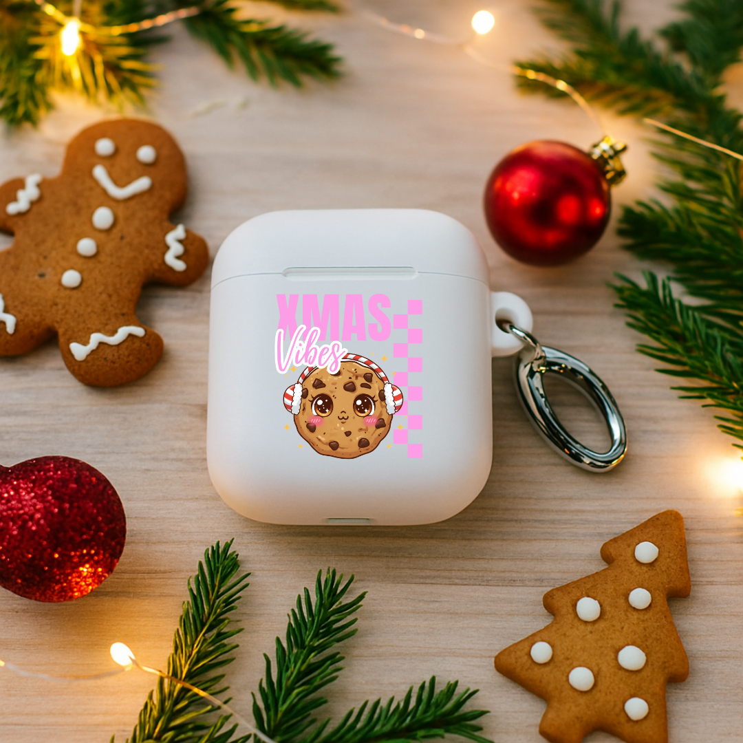 Xmas Vibes Cookie – Pink | Rubber Case for AirPods