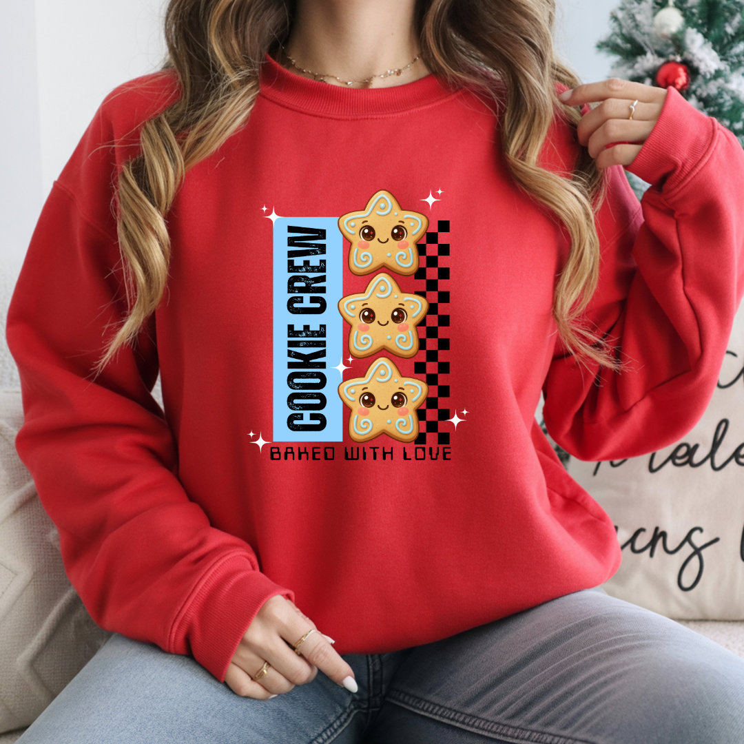 "Cookie Crew, Baked With Love"- Blue in Black | Youth Hoodie