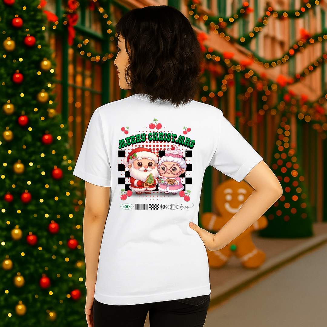 Mr. and Mrs. Claus "Merry Christmas"- Black | Adults t-shirt | – RB Designa Co