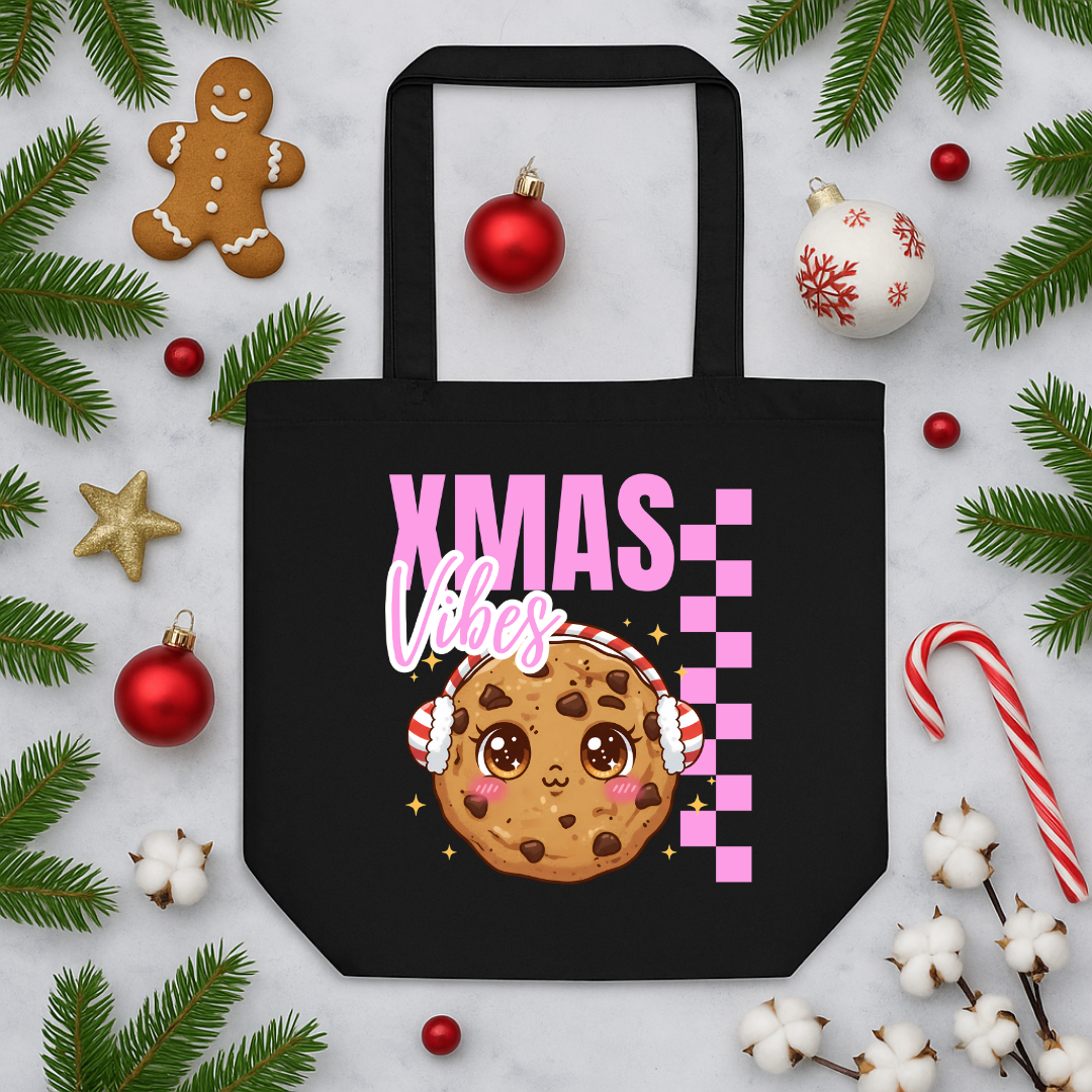 Xmas Vibes Cookie -Pink  | Eco Tote Bag