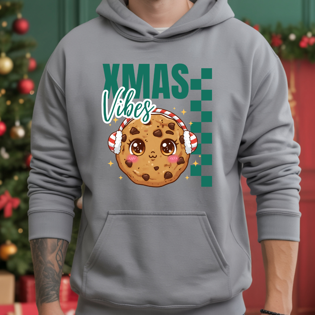 "Xmas Vibes Cookie"- Green | Youth Hoodie
