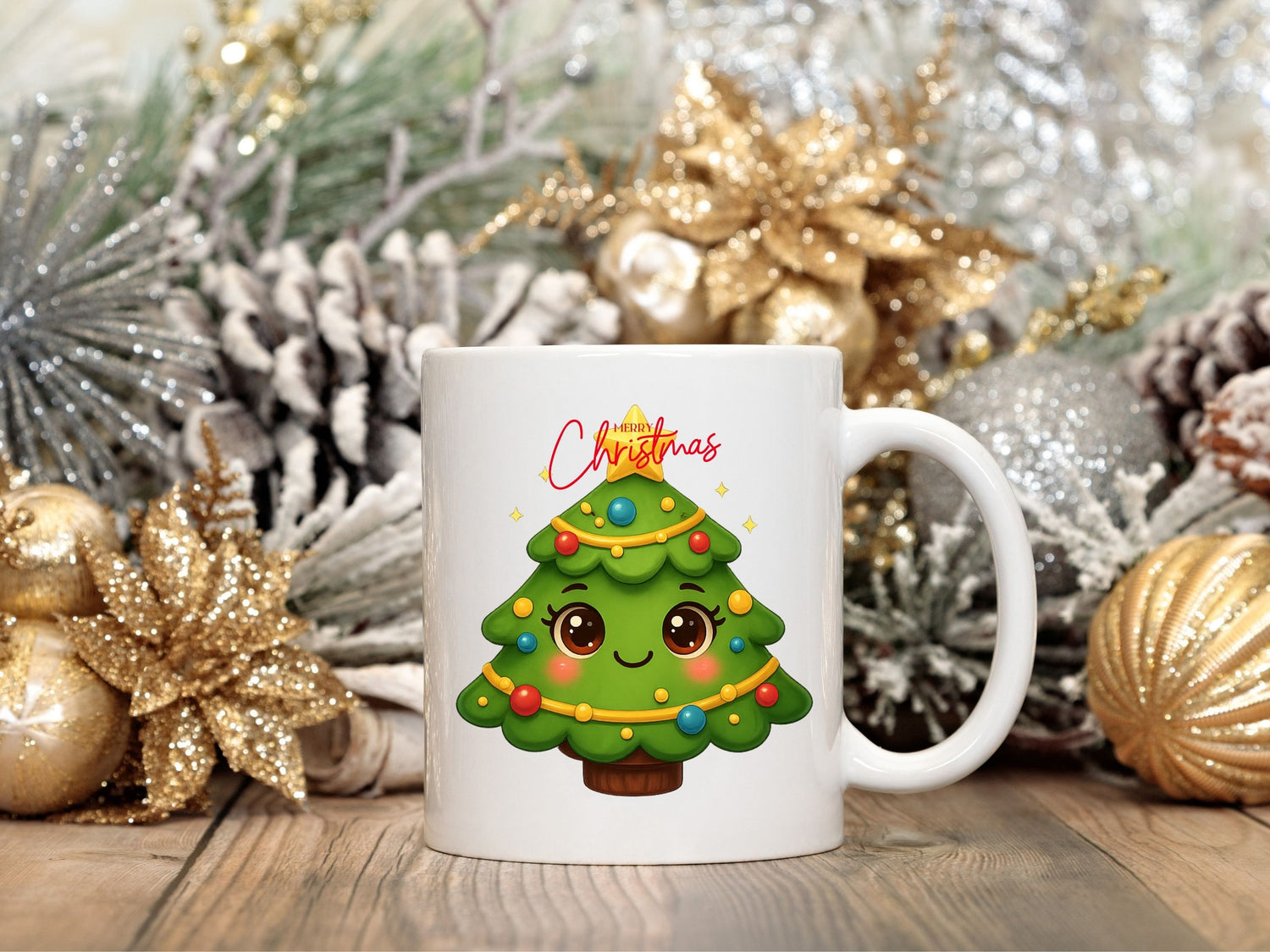 Small Pine Tree Kids White Mug