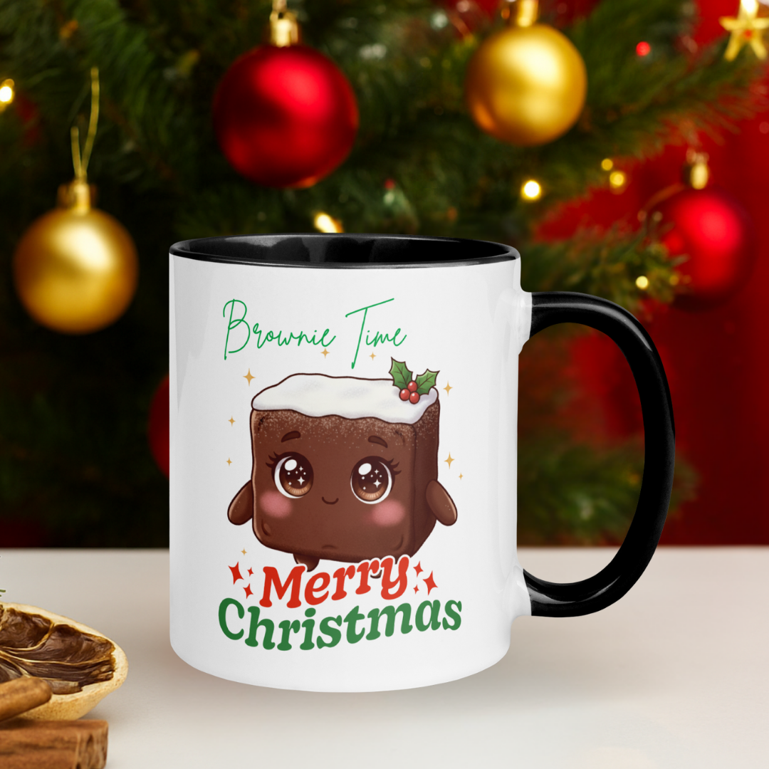 "Brownie Time, Merry Christmas"- Green | Mug