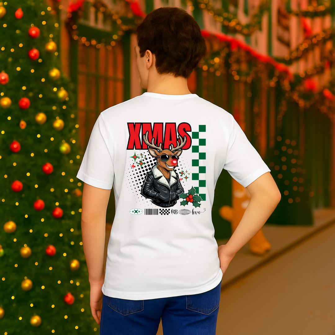 "Xmas Reindeer"- Black | Adults t-shirt