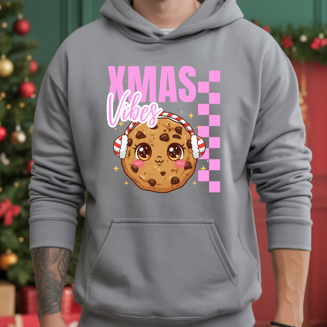 "Xmas Vibes Cookie" - Pink | Youth Hoodie