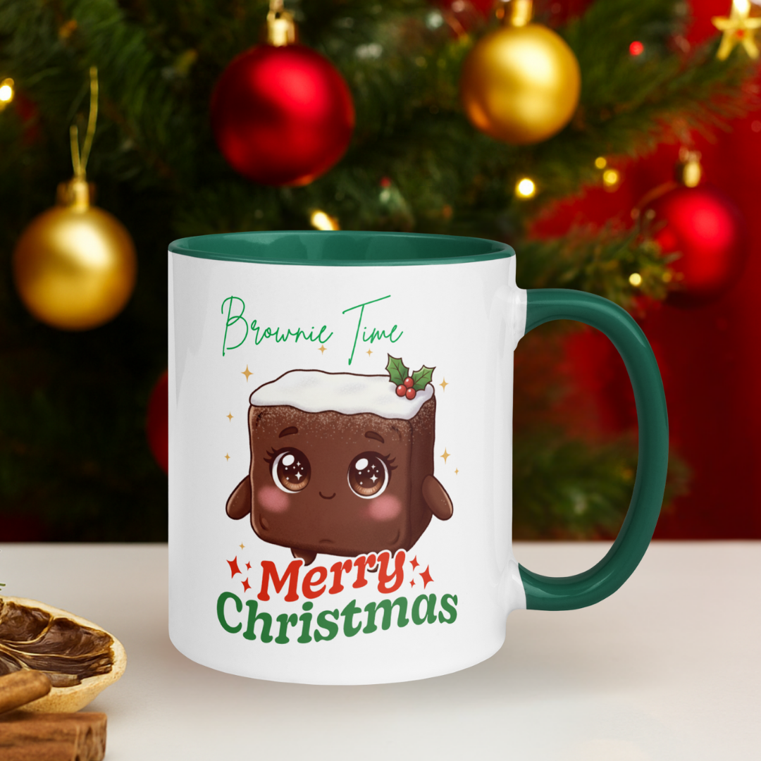 "Brownie Time, Merry Christmas"- Green | Mug