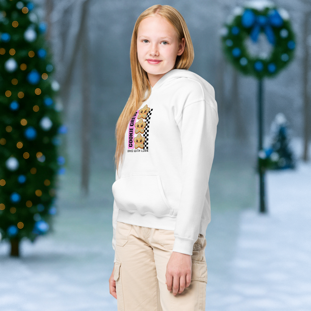 "Cookie Crew, Baked With Love"- Black in Pink | Youth Hoodie