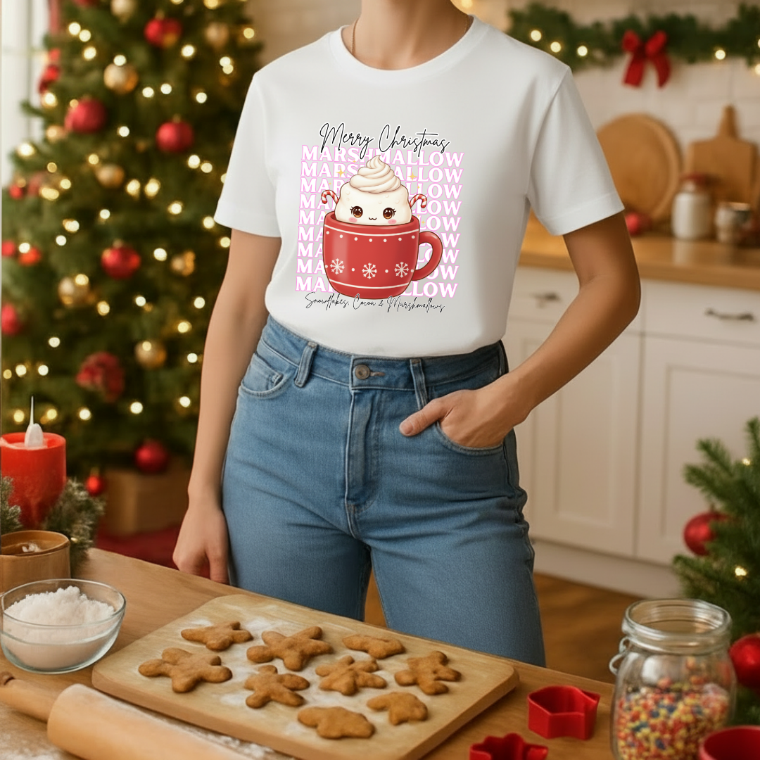 "Marshmallow, Merry Christmas..." | Adults T-Shirt