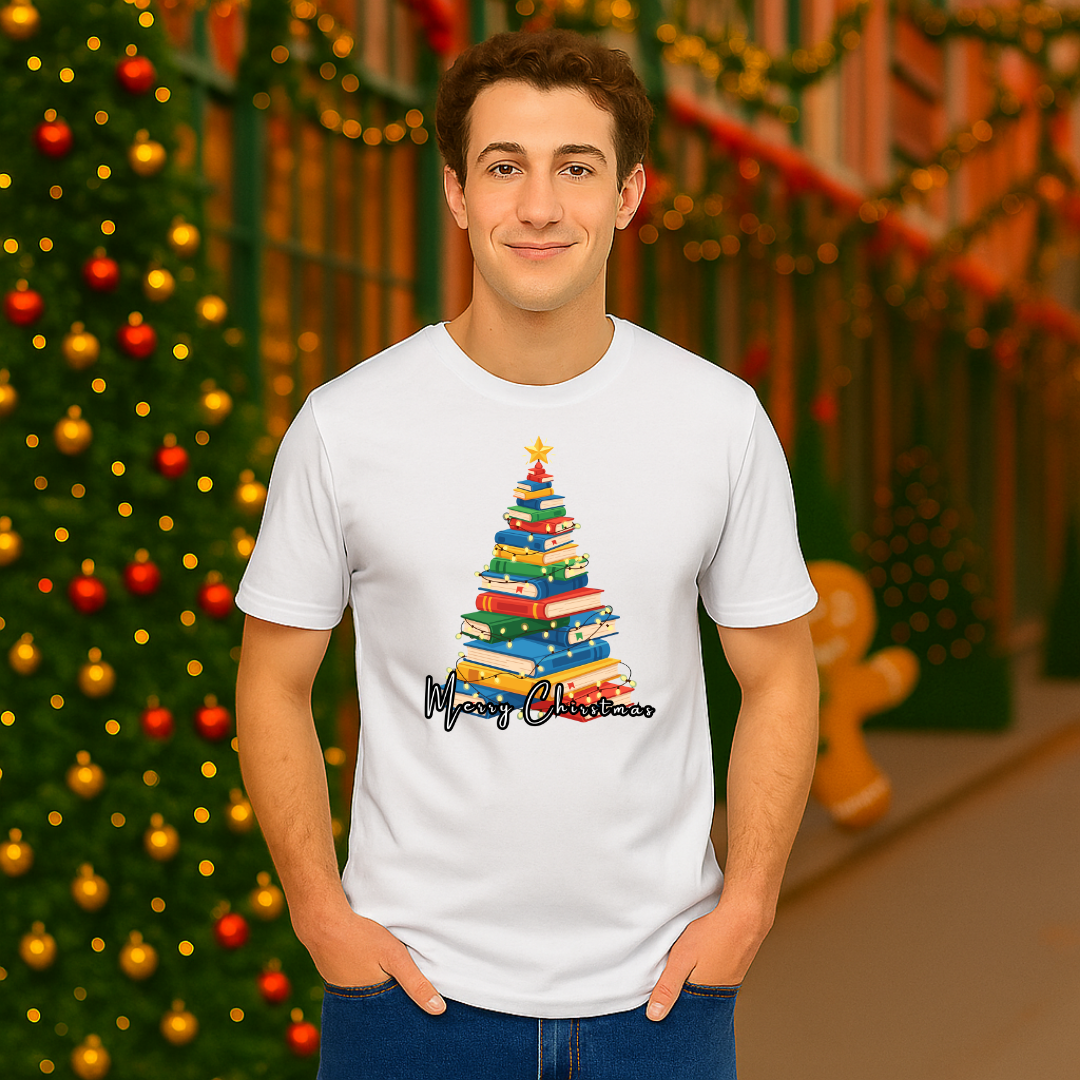 Christmas Book Tree- Black | Adults t-shirt