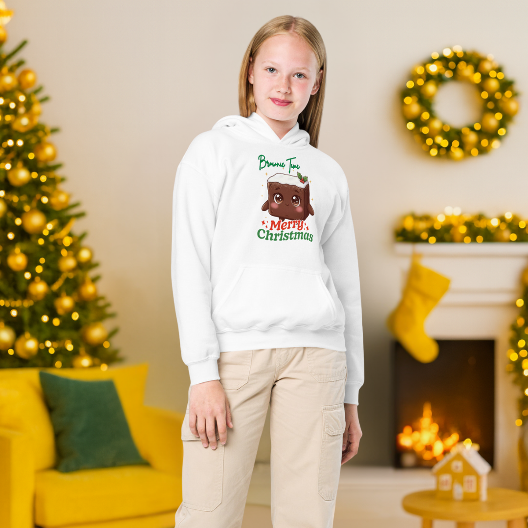 "Brownie Time, Merry Christmas"- Green | Youth Hoodie