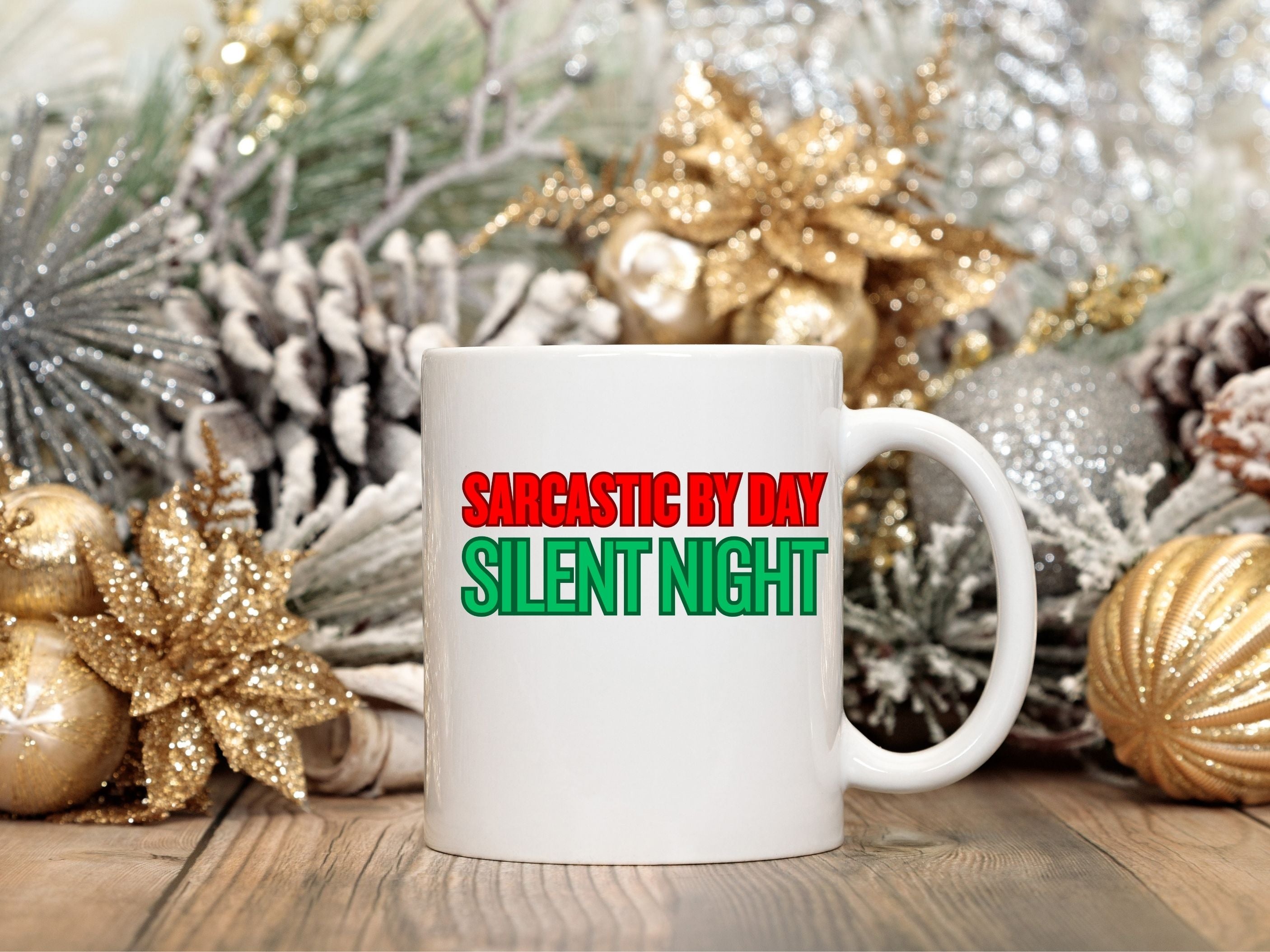 Sarcastic Silent Night Humbag White Mug