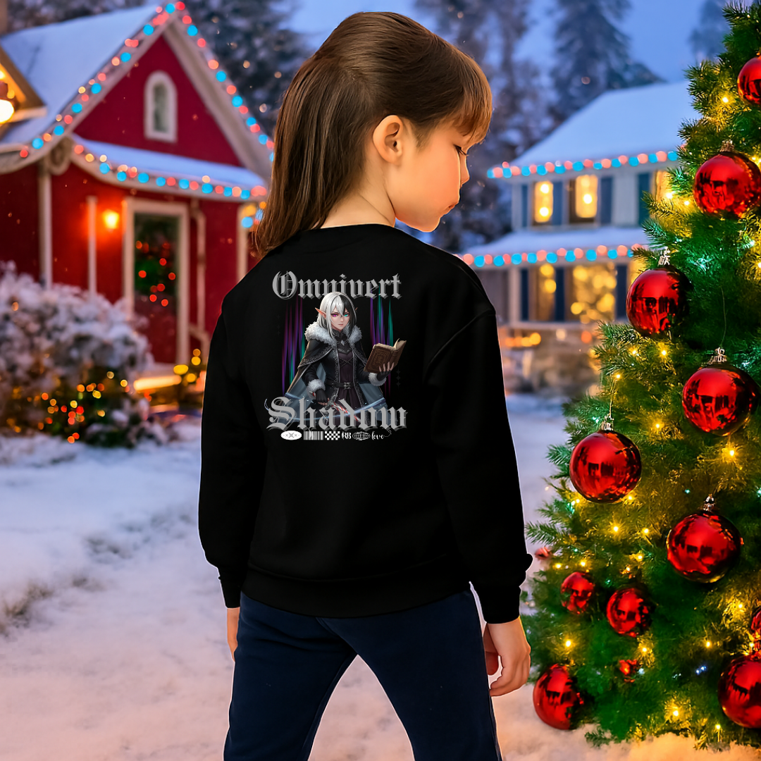 "Omnivert Shadow"- White | Youth Sweatshirt