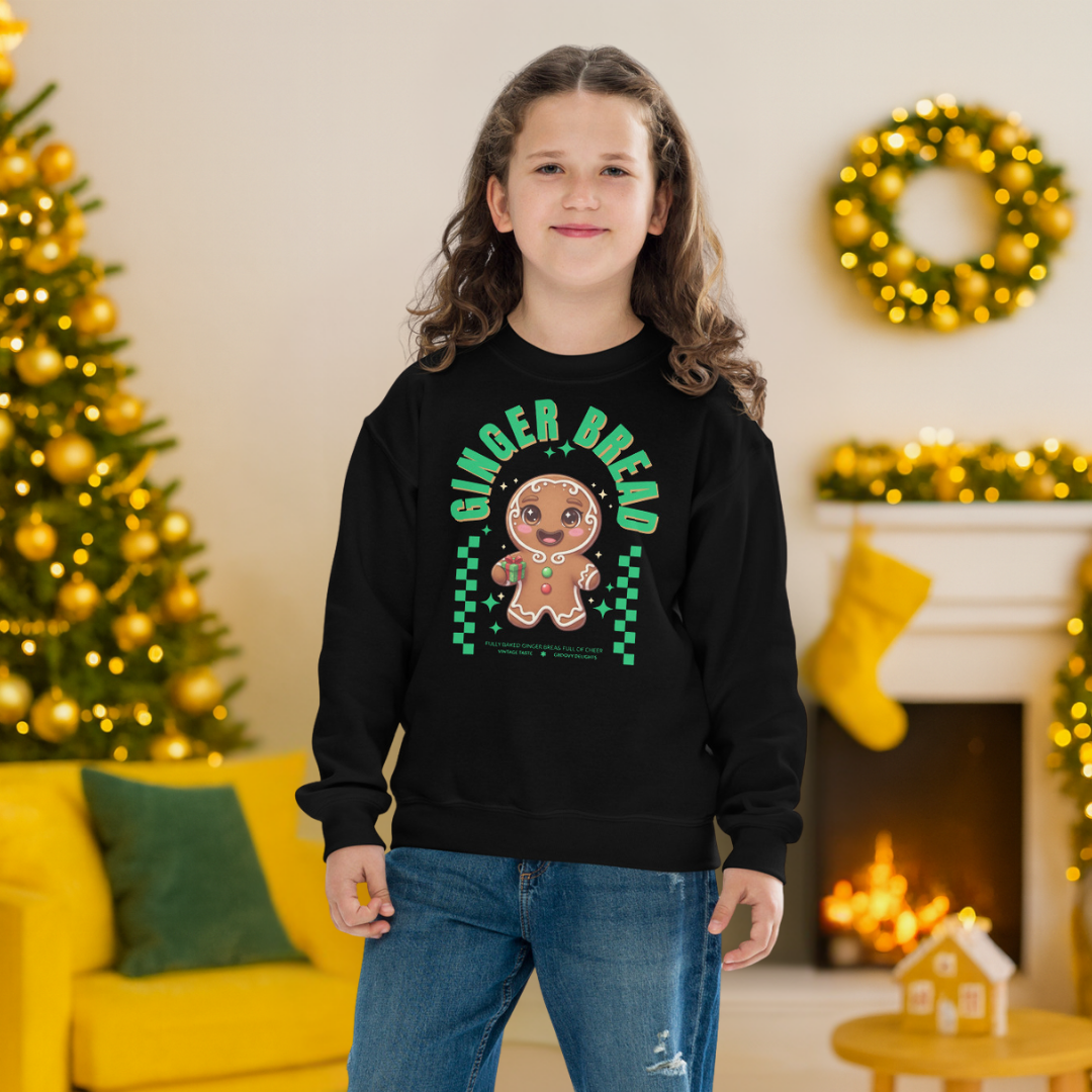 Gingerbread Joy– Green | Youth Sweatshirt