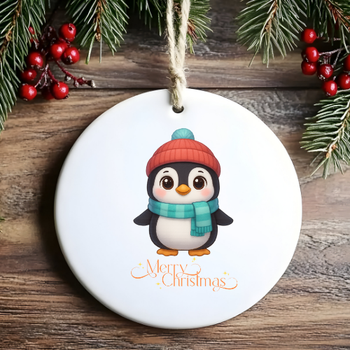 Penguin Winter Hat Kids & Babies Ornament