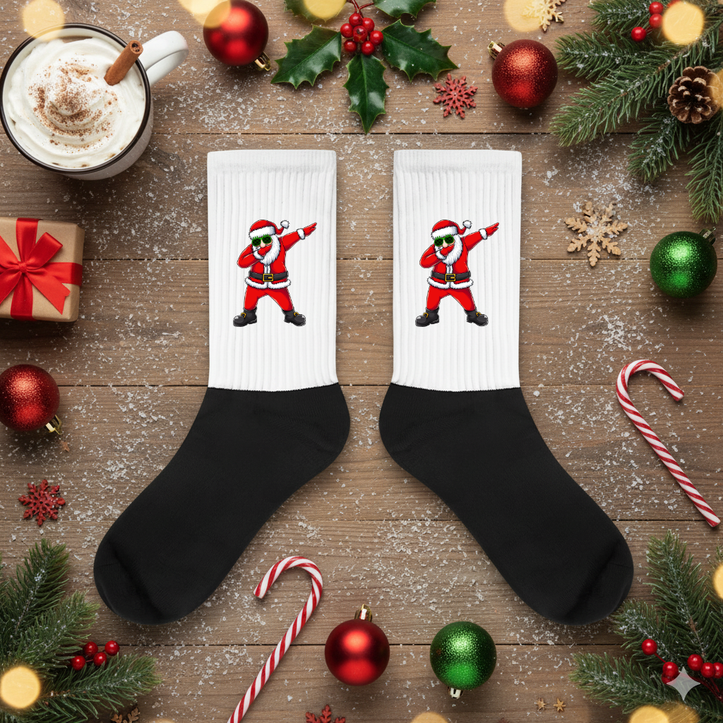 Dabbing Santa Teen Socks