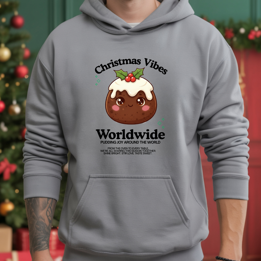 "Christmas Vibes Worldwide..."- Black | Youth Hoodie
