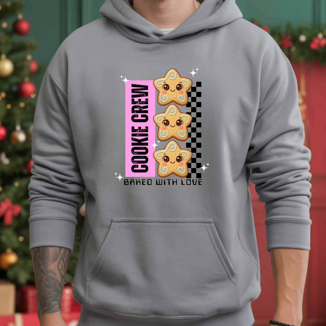 "Cookie Crew, Baked With Love"- Black in Pink | Youth Hoodie