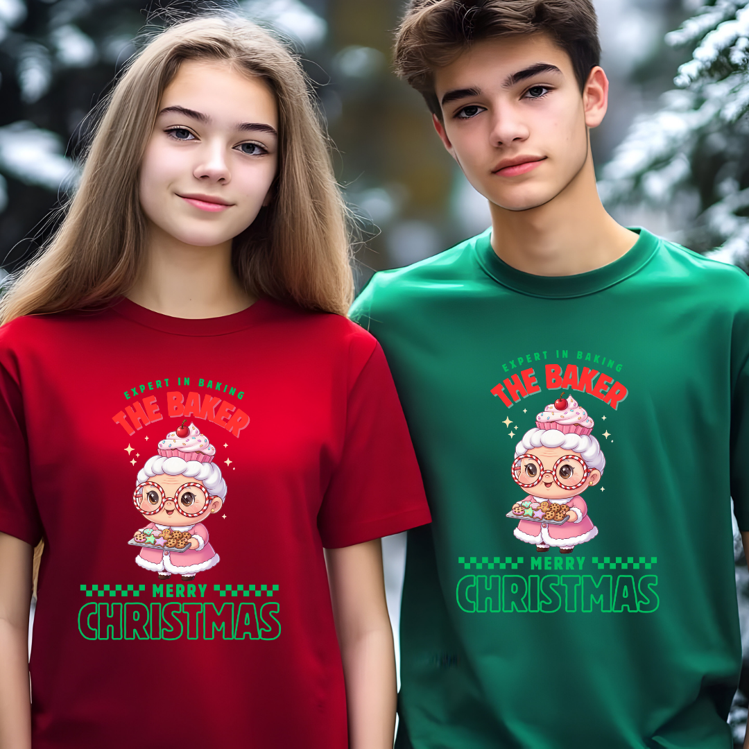 Expert in Baking: The Grandma Baker- Green and Red | Youth T-Shirt