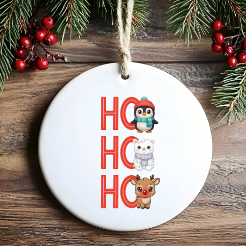 Ho Ho Vertical Text Kids & Babies Ornament